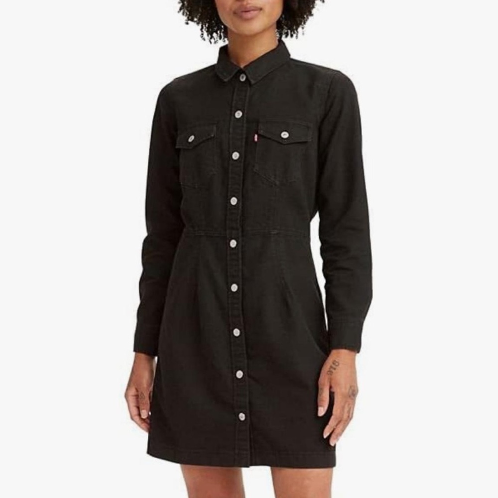 Levi’s Ellie Denim Dress in Black - Size M - Picture 4 of 15